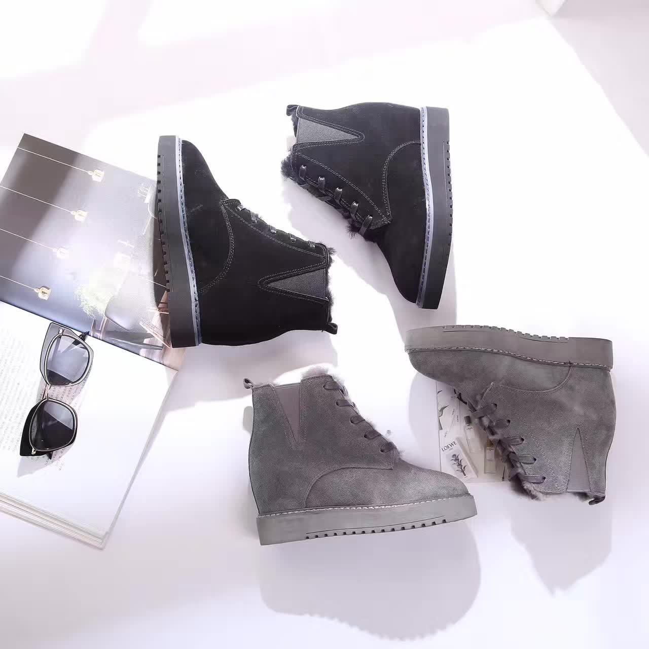 【澳洲仓】Ausnow UGG FB016 内增高马丁靴