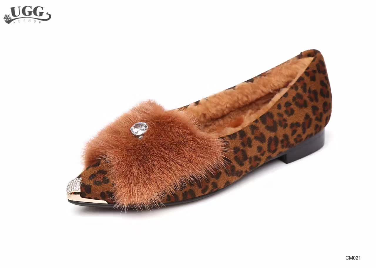 【澳洲仓】AUSNOW UGG CM021 钻尖貂毛豆豆鞋