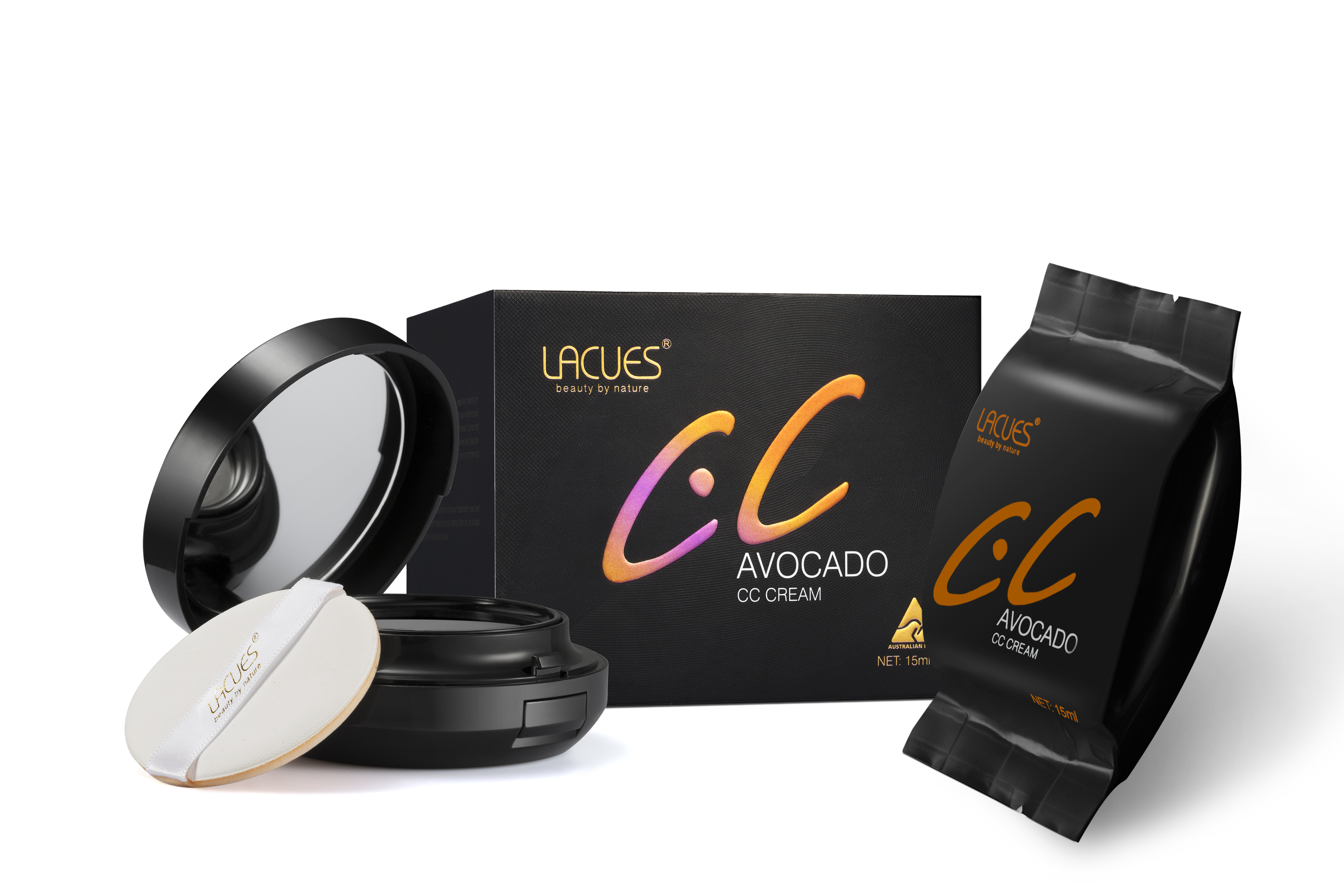 【澳洲仓】LACUES  Avocado CC Cream 牛油果CC霜 （15ml*2）正装＋送填充装