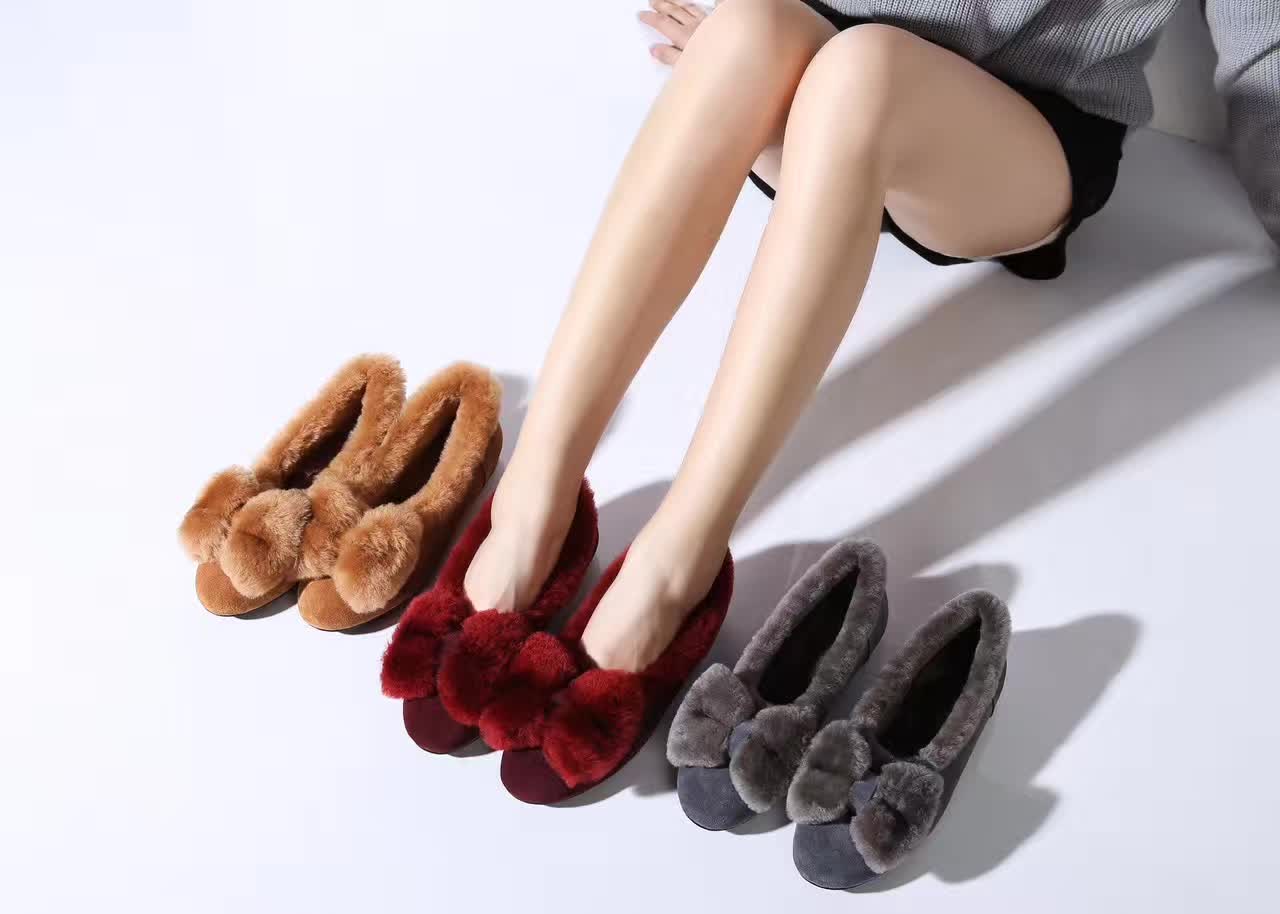 【澳洲仓】AUSNOW UGG CM022 蝴蝶结毛豆豆鞋