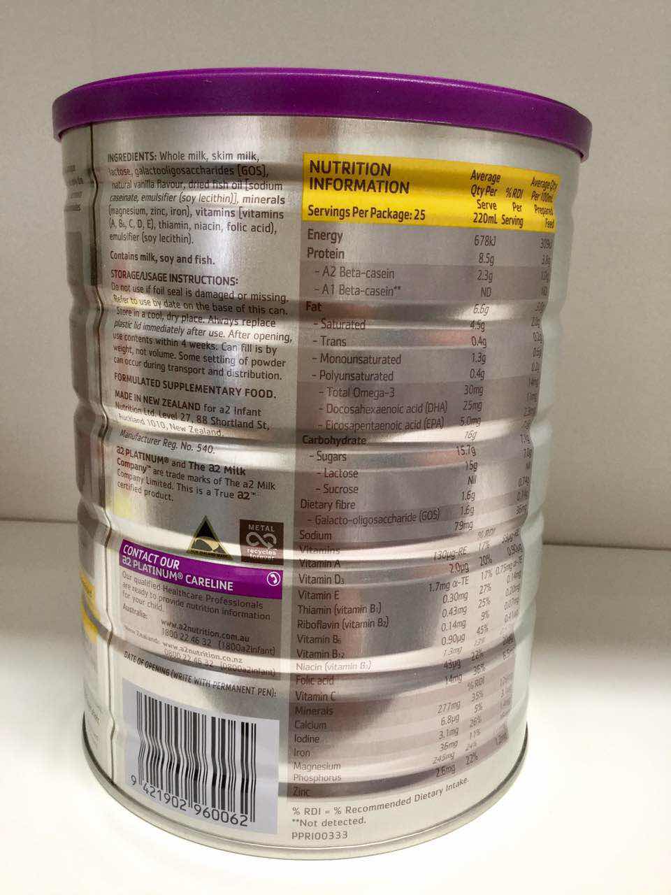 【澳洲仓】A2婴儿奶粉白金系列牛奶粉 4段