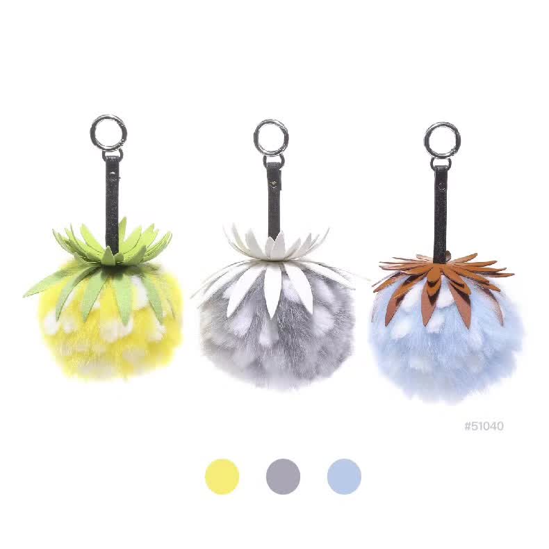 【澳洲仓】EVER UGG 51040 狐狸毛菠萝球配饰 钥匙扣