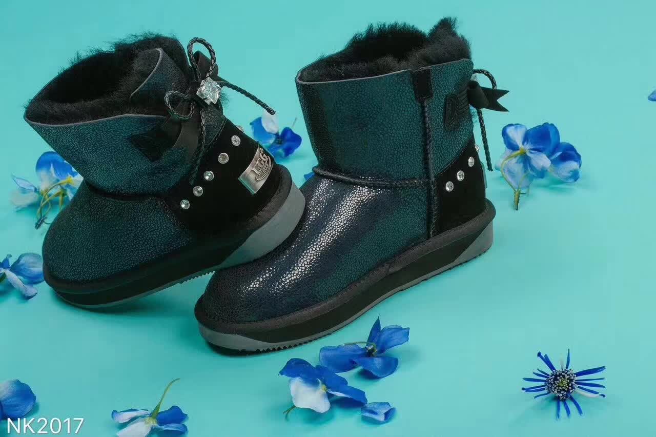 【澳洲仓】NOCK UGG NK2017 蝴蝶结水纹皮雪地靴