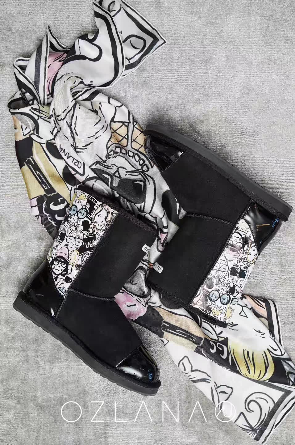 【澳洲仓】【冬款出清】OZLANA UGG OZ1024 Front Row Cat  网红猫拼接雪地靴