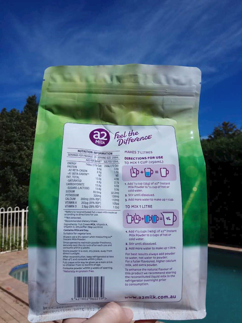 【澳洲仓】【3袋包邮】A2 全脂 成人高钙奶粉 青少年中老年奶粉 1kg 新版 6袋一整箱