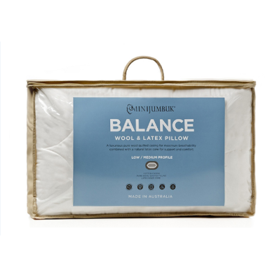 【澳洲仓】Minijumbuk Balance Pillow羊毛橡胶枕头澳洲单人成人记忆护颈椎枕芯泰国天然乳胶