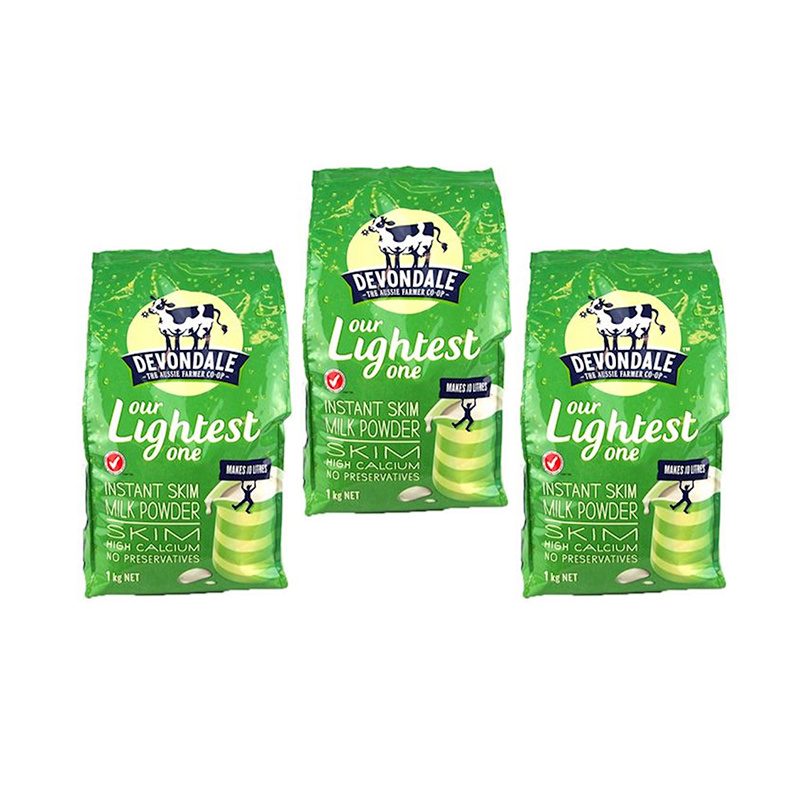 【澳洲仓】【3袋包邮】Devondale 德运 脱脂 高钙成人奶粉 学生中老年牛奶粉 1kg