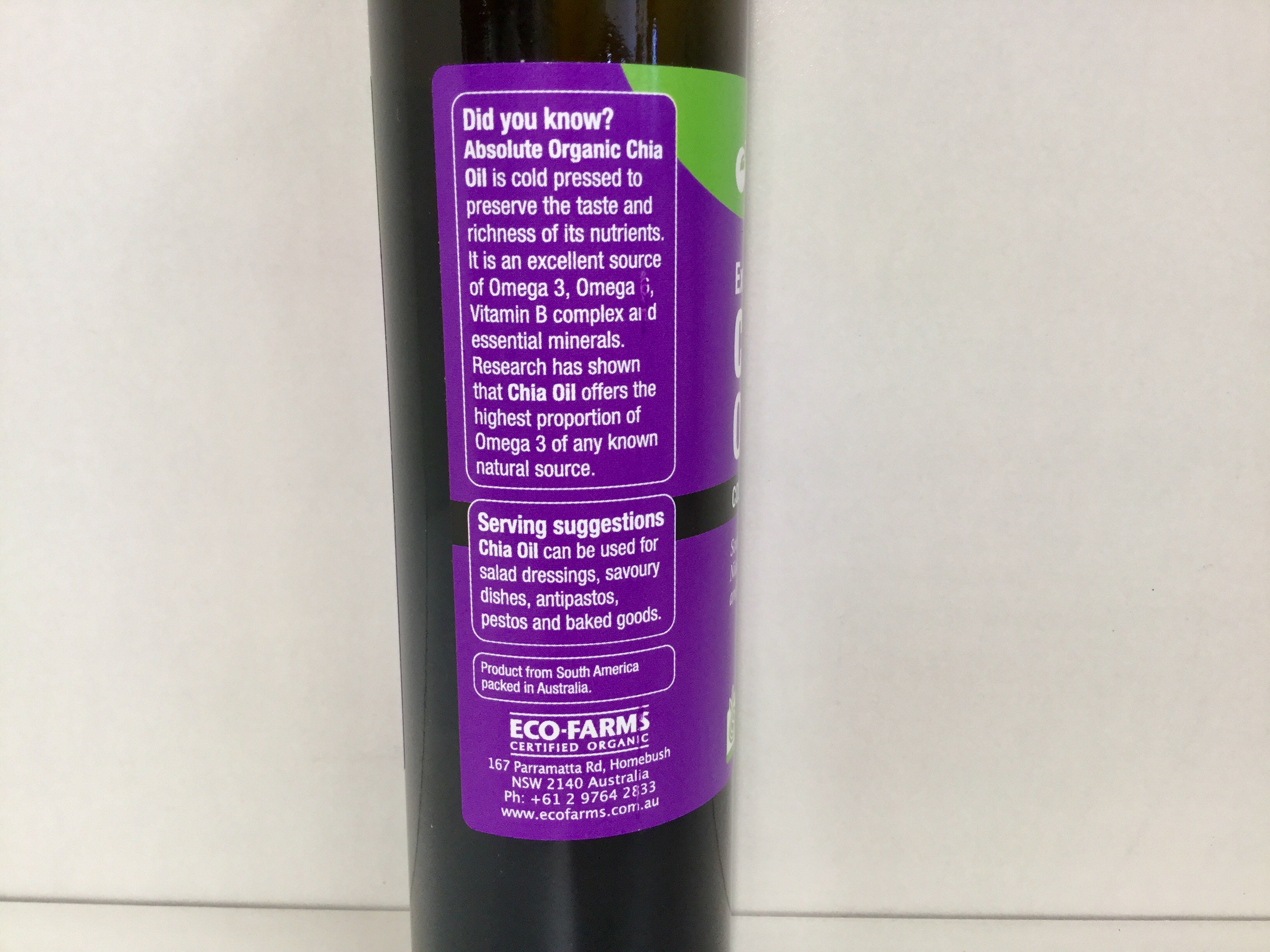 【澳洲仓】Absolute Organic 有机奇亚籽油 Chia oil 250ml