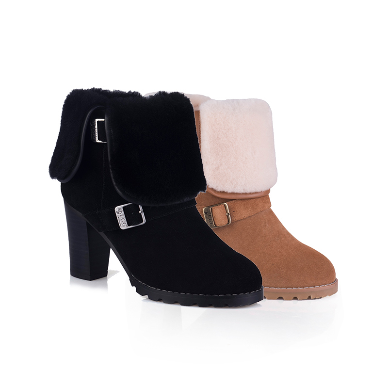 【澳洲仓】【冬款出清】DK UGG DK305 防泼水翻毛高跟短靴