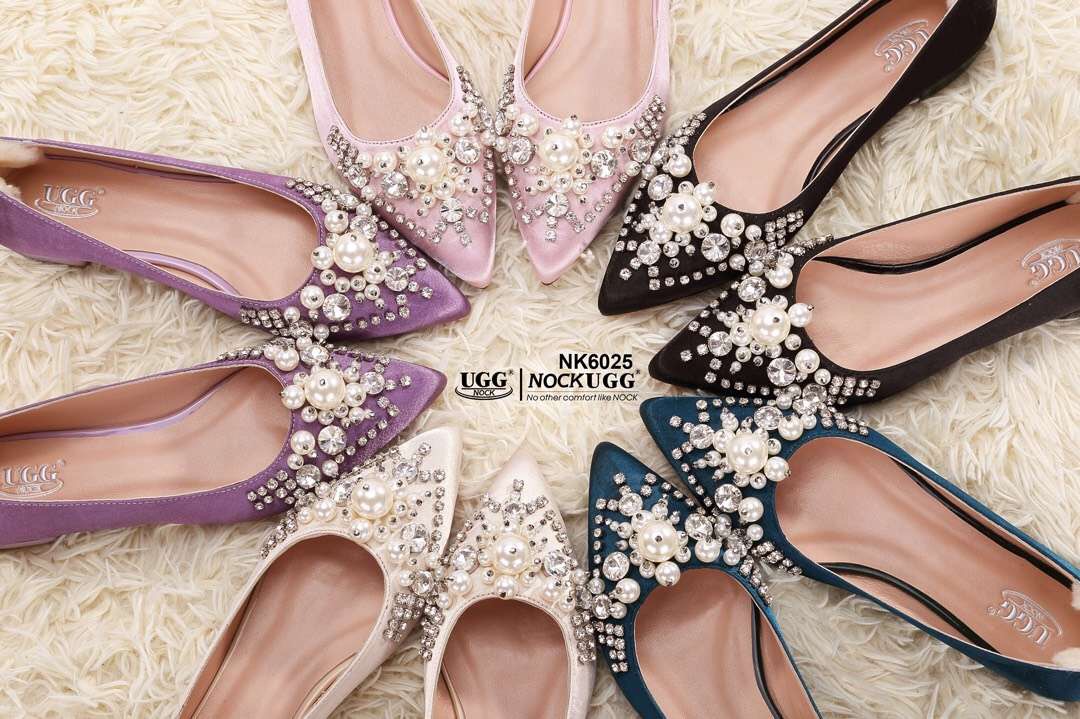 【澳洲仓】NOCK UGG NK6025 春夏新款 珍珠水钻尖头女单鞋