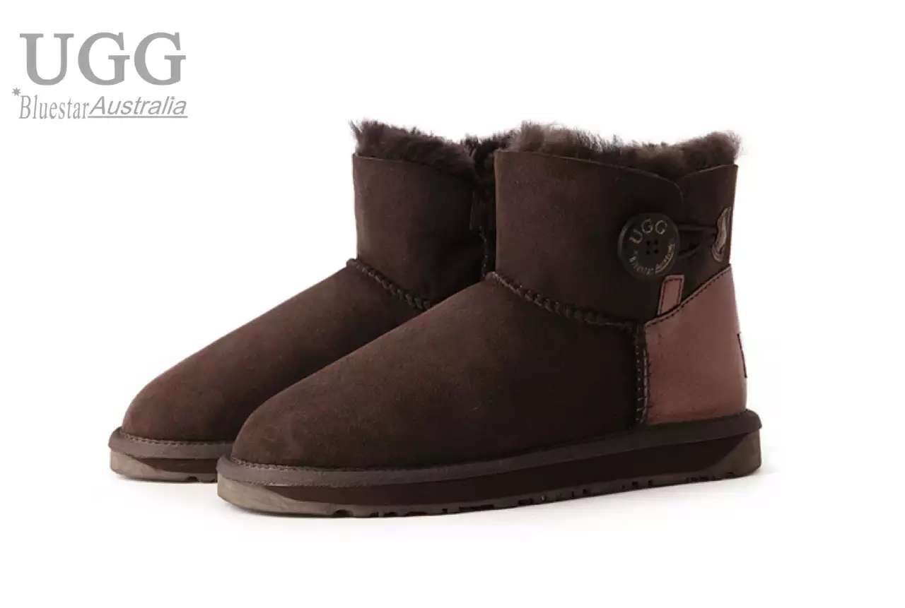 【澳洲仓】【礼】【买一送一】BLUESTAR BS3352 亮皮后跟木扣短靴