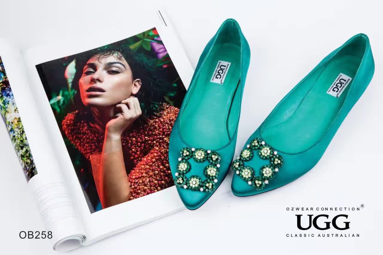 【澳洲仓】【超值特卖】OZWEAR OB258 春夏孔雀绿丝绒平底鞋