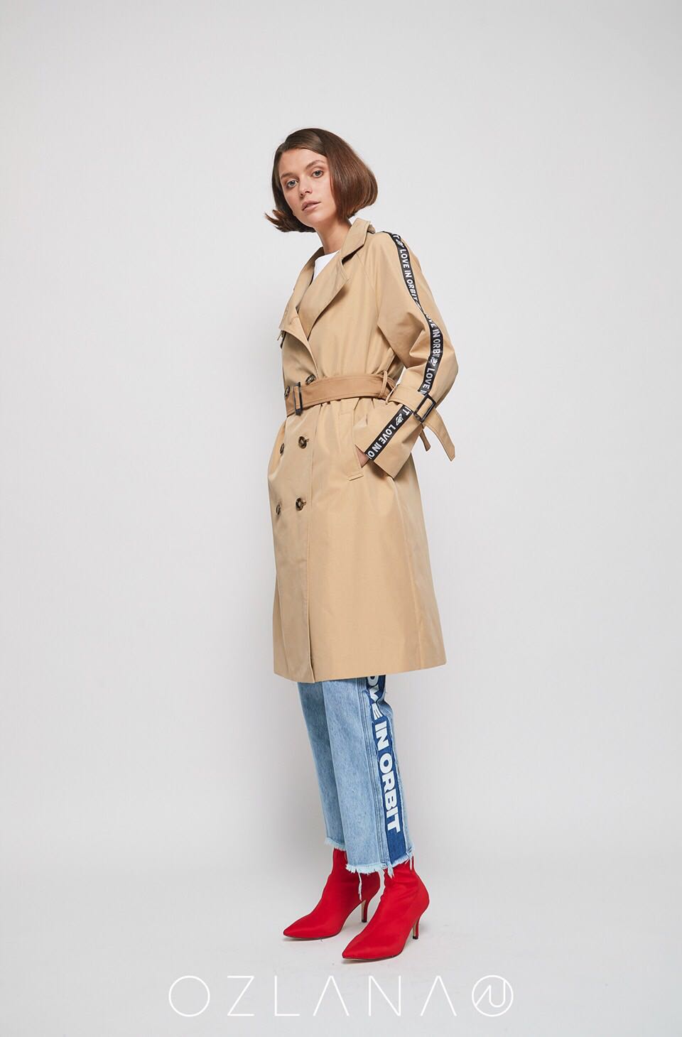 【澳洲仓】ozlana au 时髦星球系列au181010 风衣 双排扣带腰带