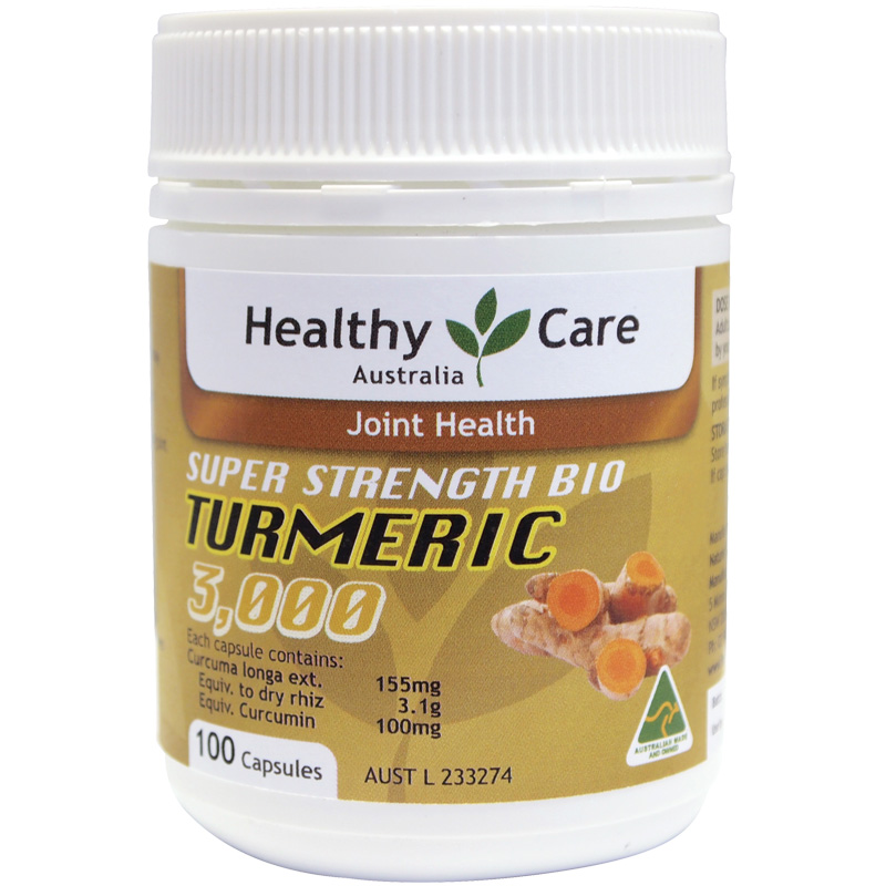 healthy care hc turmeric 姜黄素3000胶囊100粒 关节消肿 缓解肠易激